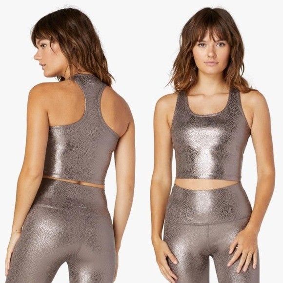 Beyond Yoga Viper Snake High Waisted 7/8 Leggings & First Class Cropped Tank s - Picture 5 of 16